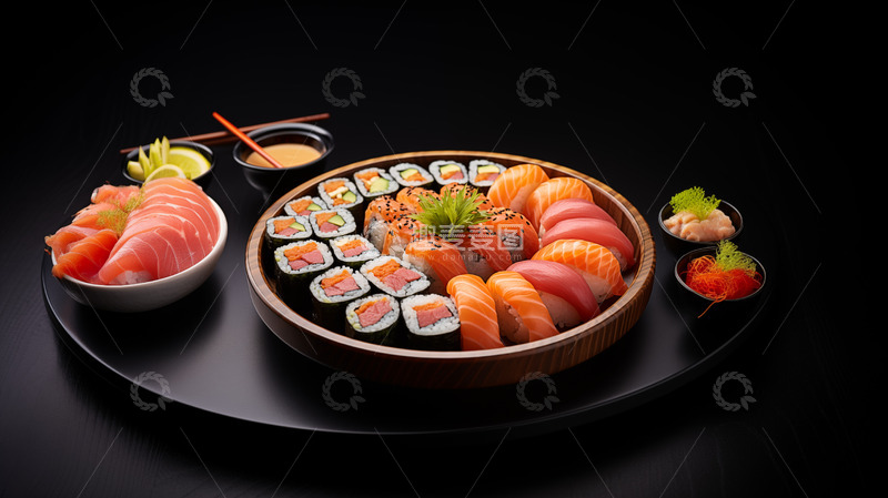 高清大图下载【趣麦麦图】日式料理寿司拼盘