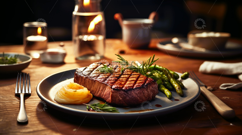 高清大图下载【趣麦麦图】香煎牛排西餐主图