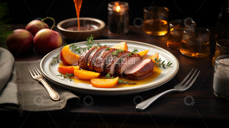 高清大图下载【趣麦麦图】西餐烤鸭胸肉