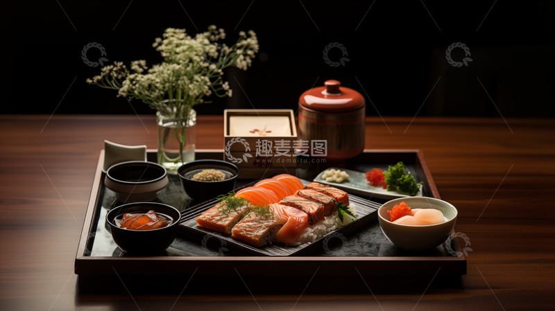 高清大图下载【趣麦麦图】寿司鳗鱼三文鱼拼盘