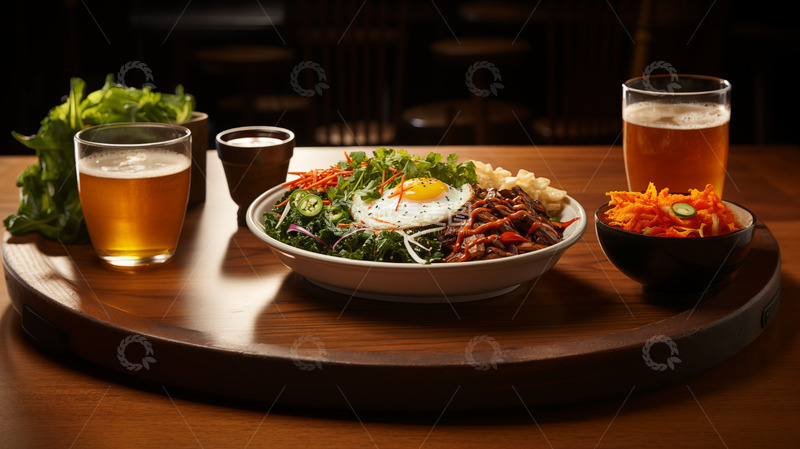 高清大图下载【趣麦麦图】韩式烤肉鸡蛋拌饭