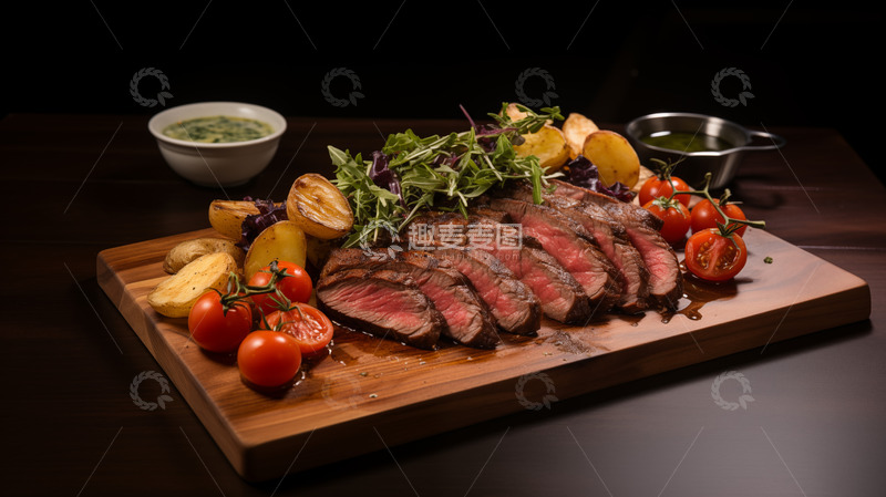 高清大图下载【趣麦麦图】煎烤牛排沙拉