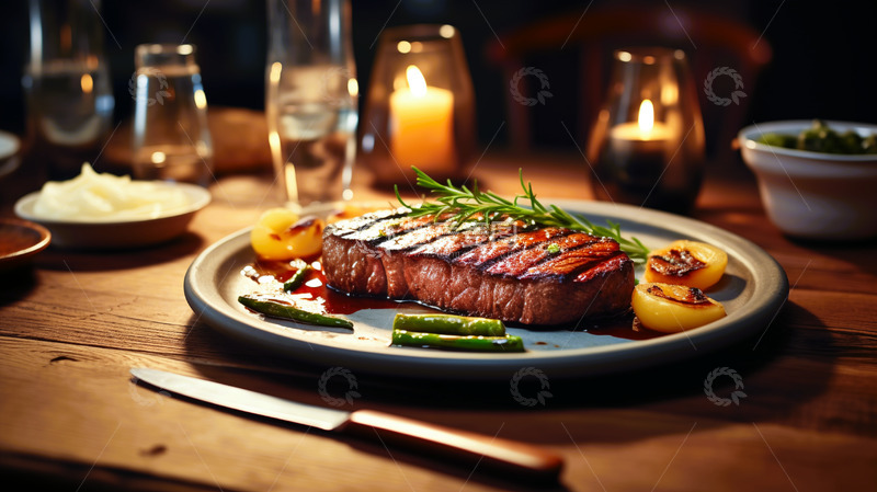 高清大图下载【趣麦麦图】厚切香煎牛排