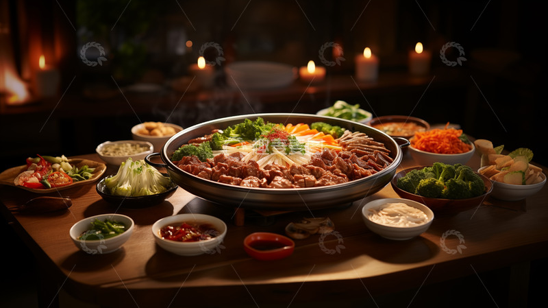 高清大图下载【趣麦麦图】火锅配菜餐品图