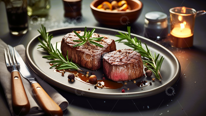 高清大图下载【趣麦麦图】厚切牛排餐品