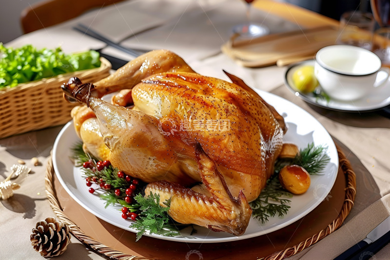 高清大图下载【趣麦麦图】一盘烤鸡美食
