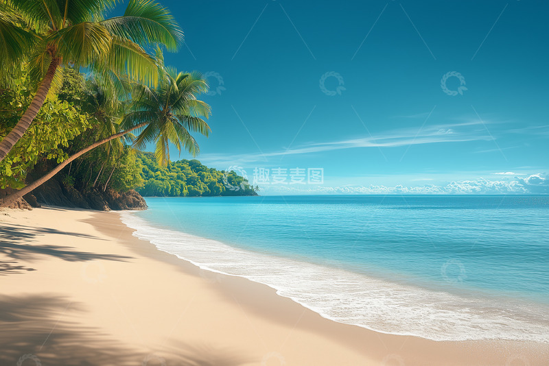 高清大图下载【趣麦麦图】海滩椰树摄影