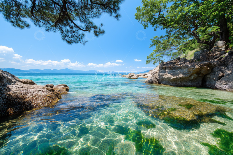 高清大图下载【趣麦麦图】海边清澈海水近距离摄影