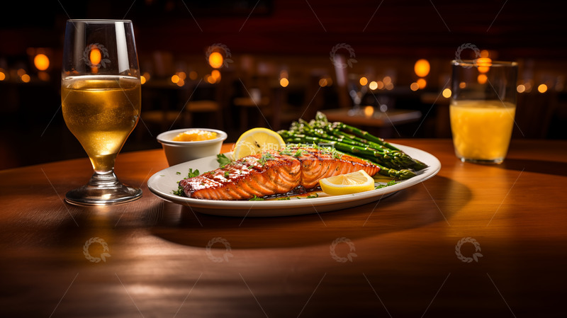 高清大图下载【趣麦麦图】香煎三文鱼菜品