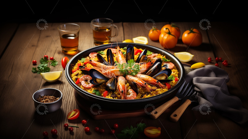 高清大图下载【趣麦麦图】西班牙海鲜饭