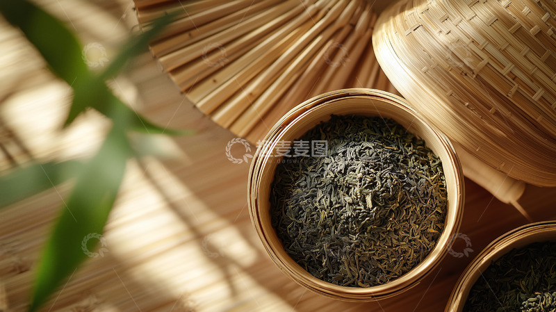 高清大图下载【趣麦麦图】竹编储存茶叶