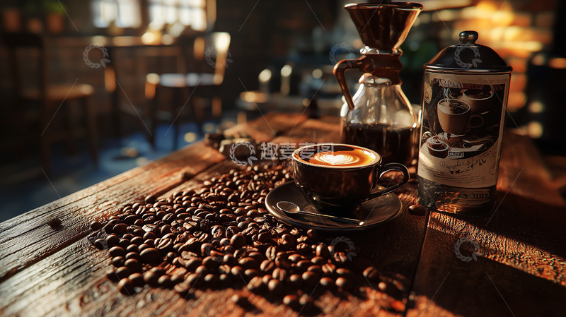 高清大图下载【趣麦麦图】咖啡咖啡豆咖啡杯