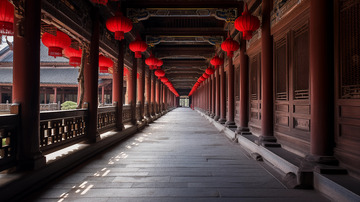 中式古建筑走廊
