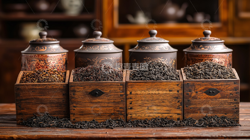 高清大图下载【趣麦麦图】茶叶茶壶茶罐存储