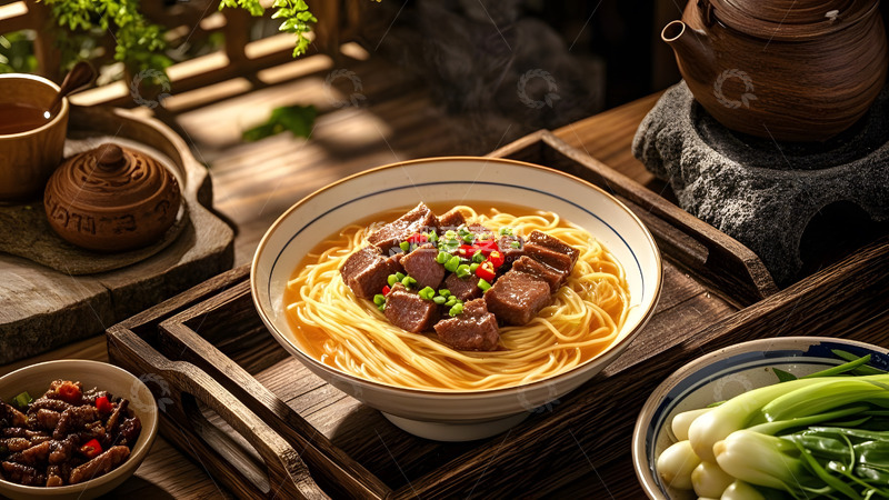 高清大图下载【趣麦麦图】香浓汤底搭配劲道面条的牛肉面佳肴