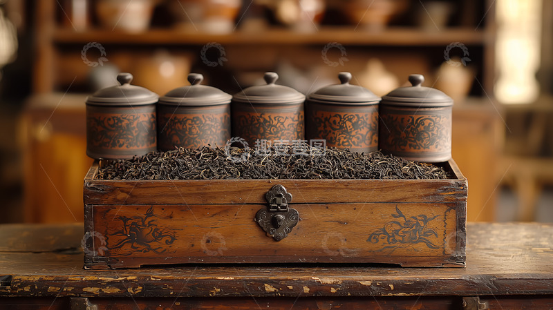 高清大图下载【趣麦麦图】茶叶储存茶罐茶盒