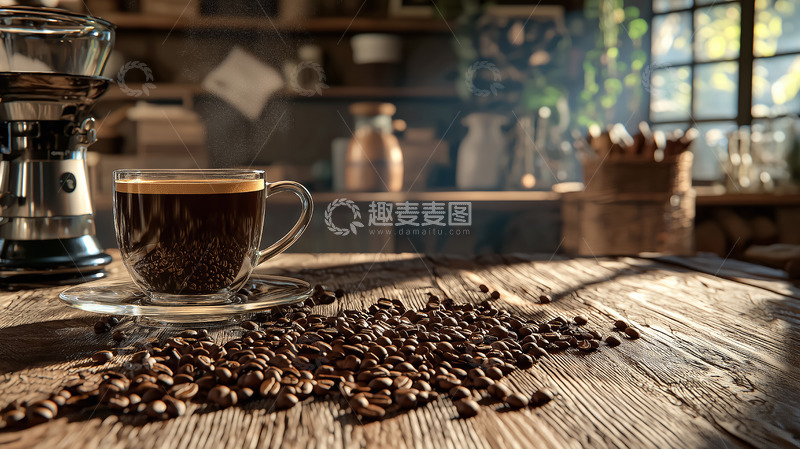 高清大图下载【趣麦麦图】咖啡烘焙咖啡豆