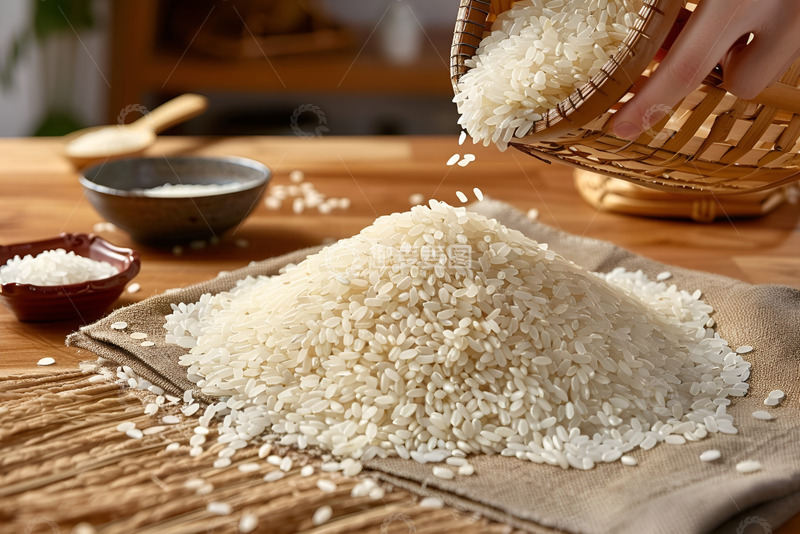 高清大图下载【趣麦麦图】一堆大米粒洒落