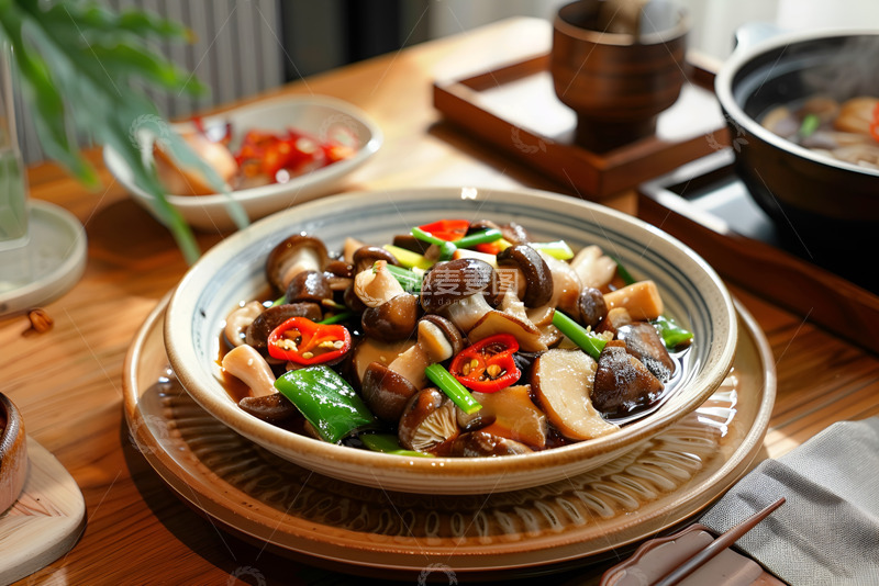 高清大图下载【趣麦麦图】一盘美味的炒香菇