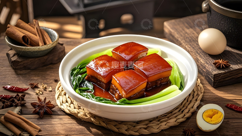 高清大图下载【趣麦麦图】红烧肉饭鲜香软糯中式经典美味