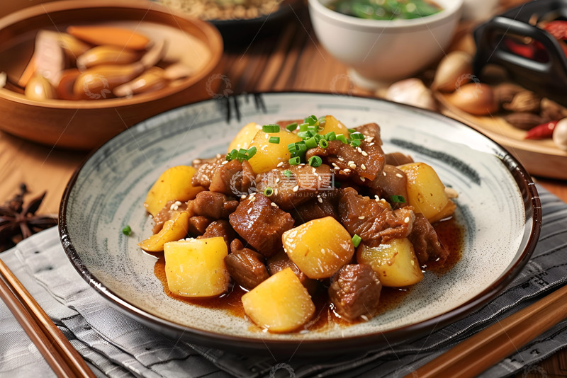 高清大图下载【趣麦麦图】一盘土豆炖牛肉