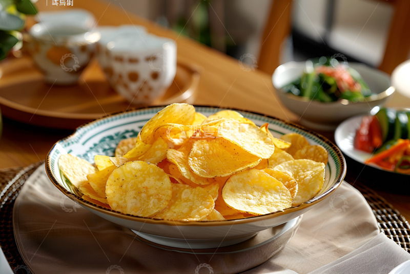 高清大图下载【趣麦麦图】一盘油炸薯片