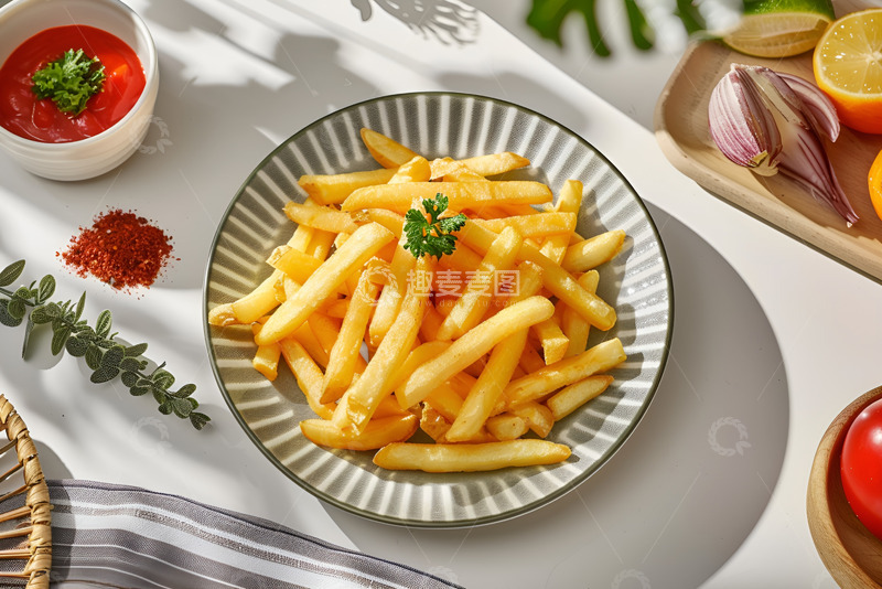 高清大图下载【趣麦麦图】一盘炸薯条小吃