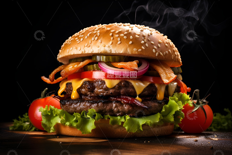 高清大图下载【趣麦麦图】一个美味的大汉堡
