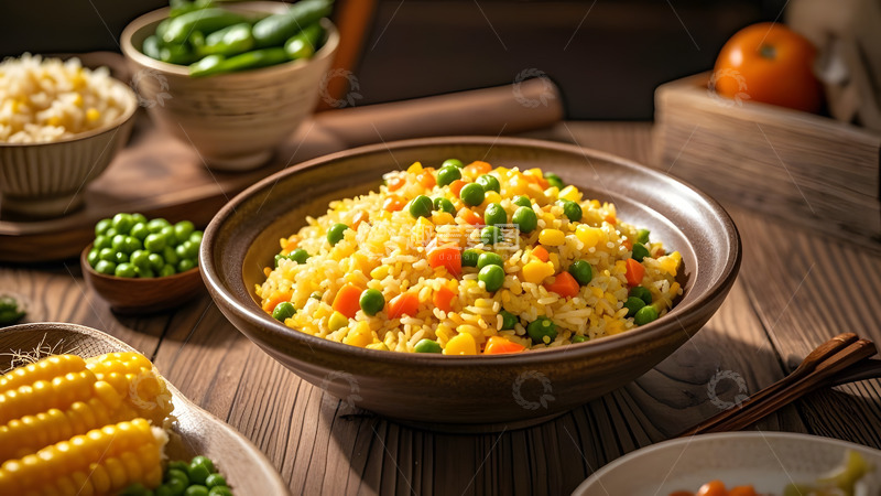 高清大图下载【趣麦麦图】香气扑鼻的经典家常蛋炒饭