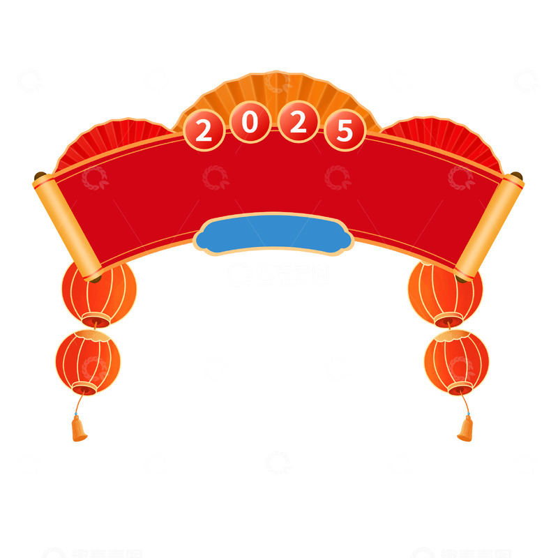 源文件下载【趣麦麦图】-春节红色喜庆年货节电商招牌边框标题贴纸