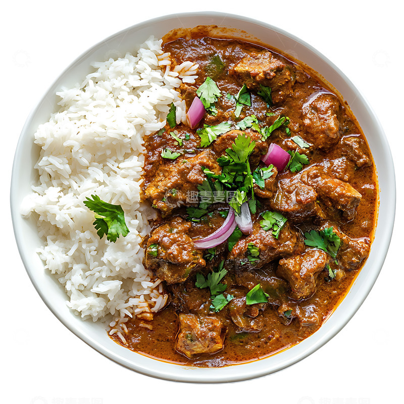 高清大图下载【趣麦麦图】一盘牛肉盖浇饭美味