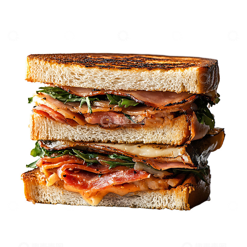 高清大图下载【趣麦麦图】培根三明治美味