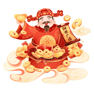 新年财神爷插画