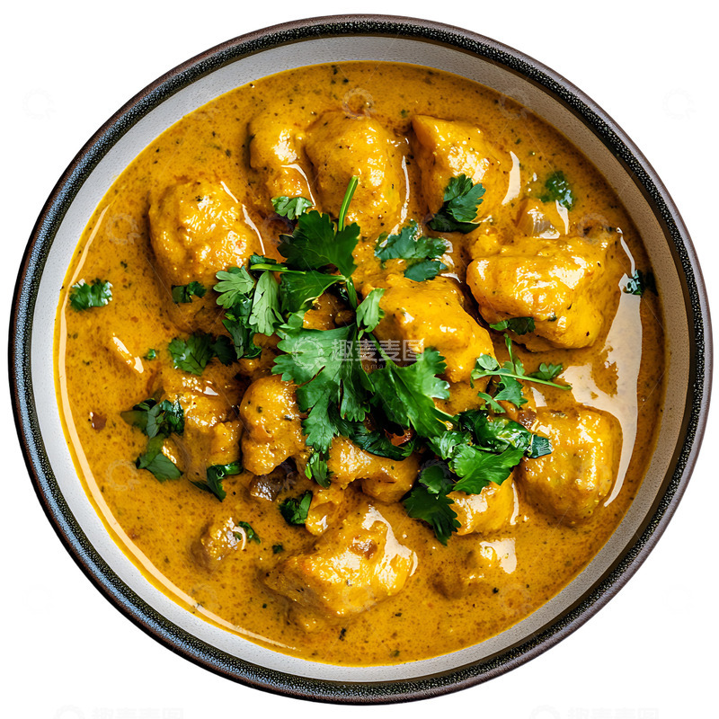 高清大图下载【趣麦麦图】一碗咖喱鸡美食