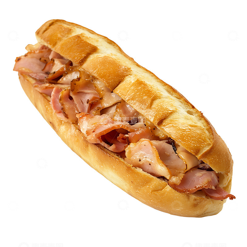 高清大图下载【趣麦麦图】烟熏肉三明治面包