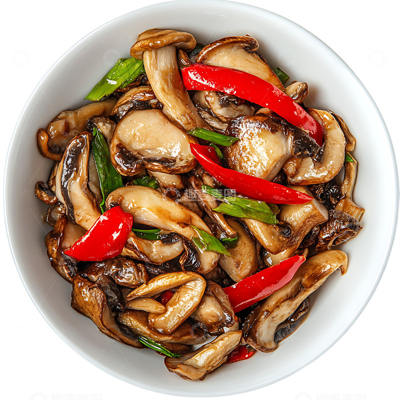 高清大图下载【趣麦麦图】香菇炒辣椒美味
