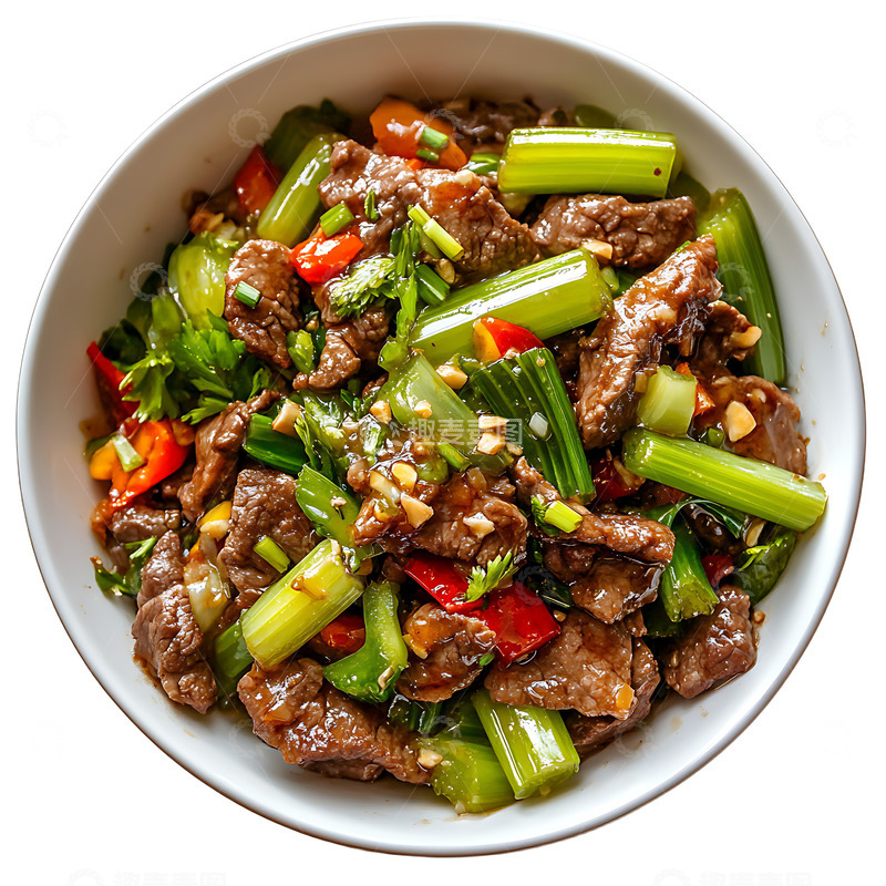 高清大图下载【趣麦麦图】芹菜炒牛肉美味