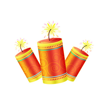 春节除夕手绘鞭炮元素