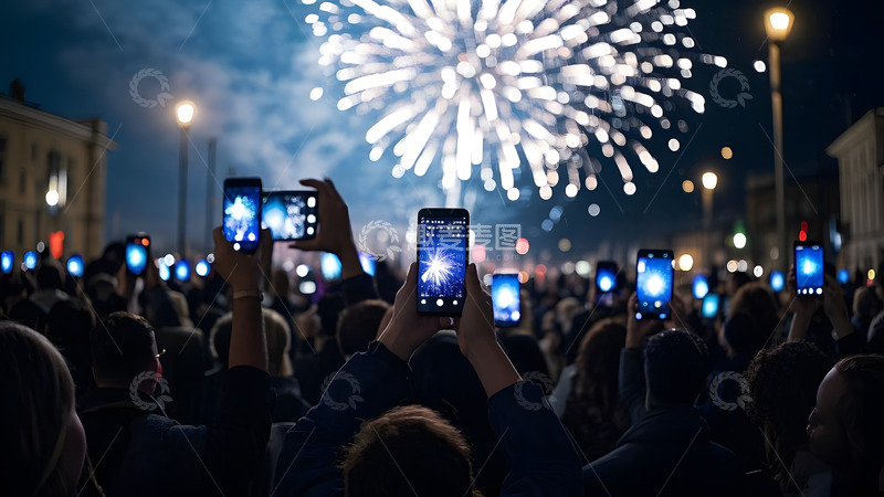 高清大图下载【趣麦麦图】夜空中盛放的烟花