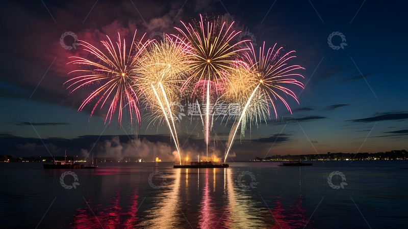 高清大图下载【趣麦麦图】烟花点亮城市夜空