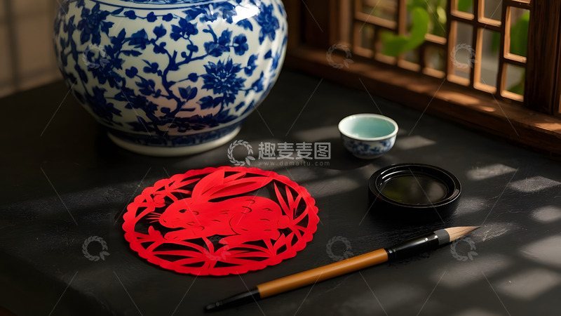 高清大图下载【趣麦麦图】传统春节剪纸艺术