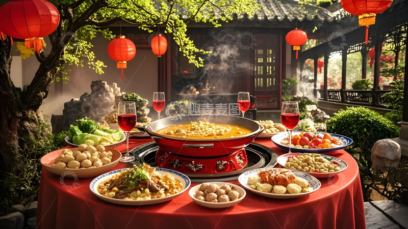 高清大图下载【趣麦麦图】温馨的春节家庭聚餐