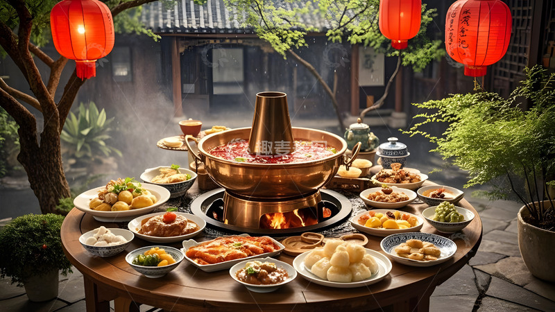 高清大图下载【趣麦麦图】丰盛的春节年夜饭