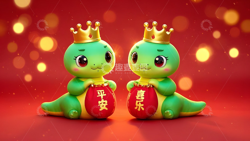 高清大图下载【趣麦麦图】2025蛇年庆典吉祥物