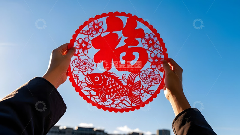 高清大图下载【趣麦麦图】春节剪纸装饰与文化传承