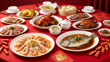 中式年夜饭美食摄影图片