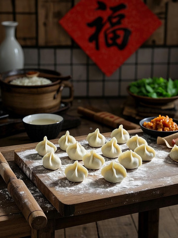 春节过年手工饺子