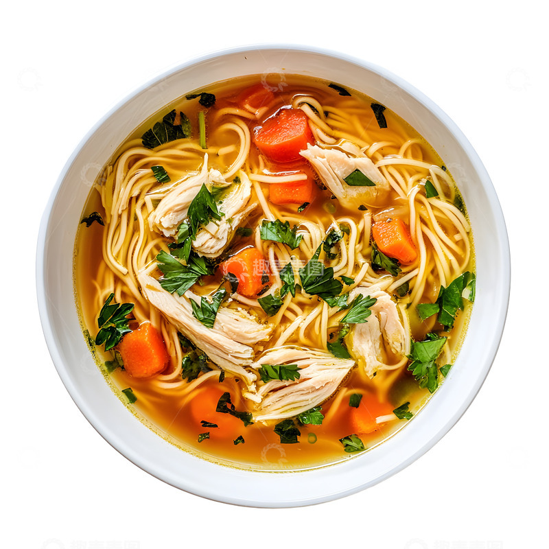 高清大图下载【趣麦麦图】鸡肉清汤面美味