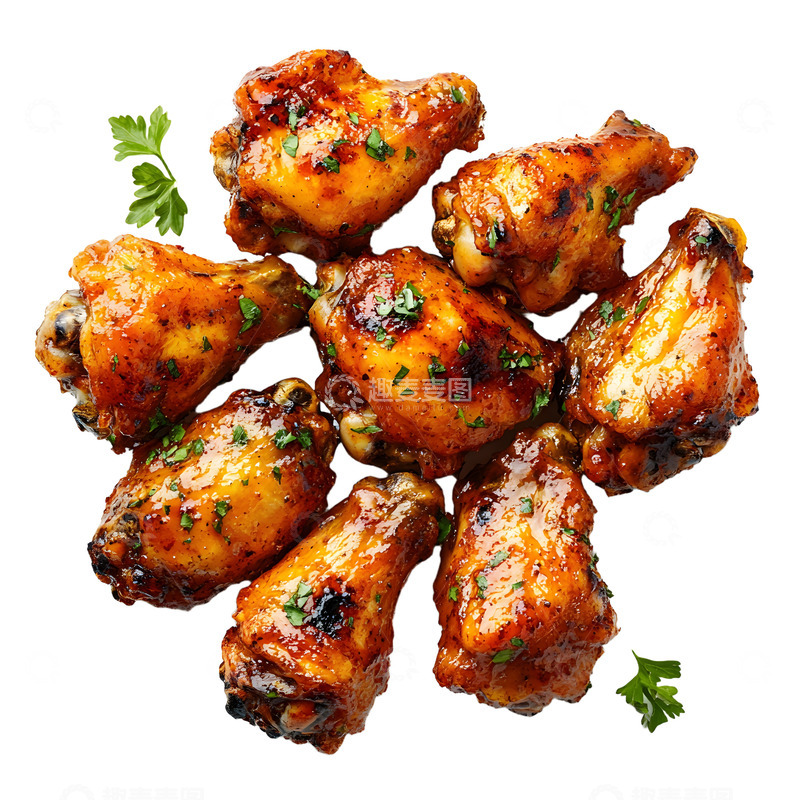 高清大图下载【趣麦麦图】烤鸡翅美味美食