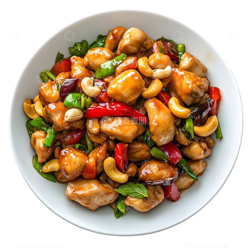 高清大图下载【趣麦麦图】美味的腰果炒鸡肉